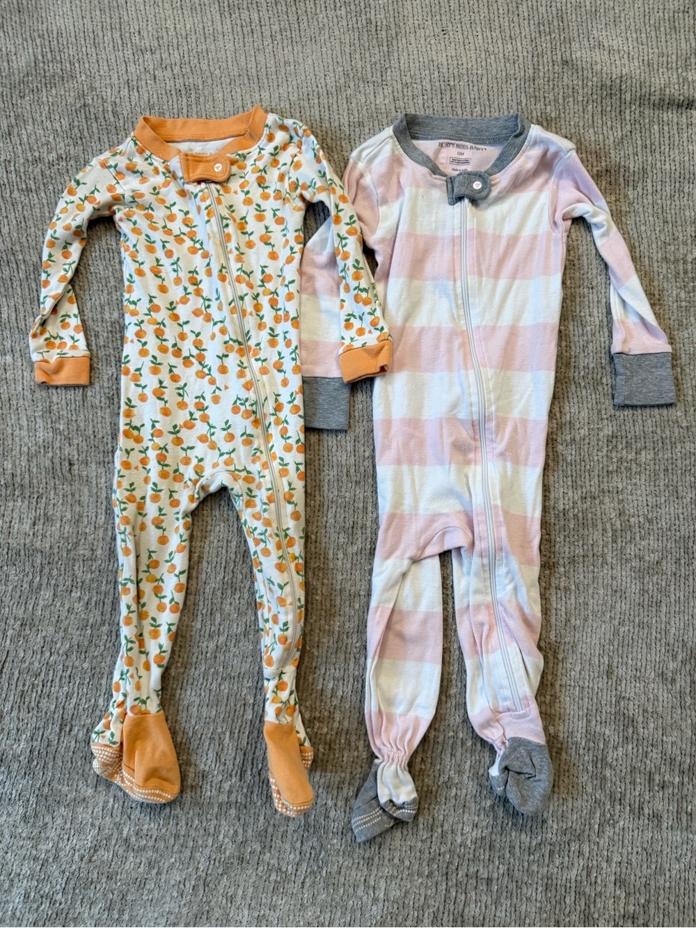 Burt’s Bees Baby 12M Organic Cotton Footed Pajamas Sleeper Lot Of 2